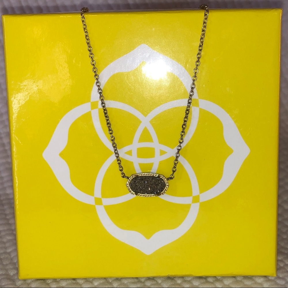 Kendra Scott Platinum Drusy Elisa Necklace